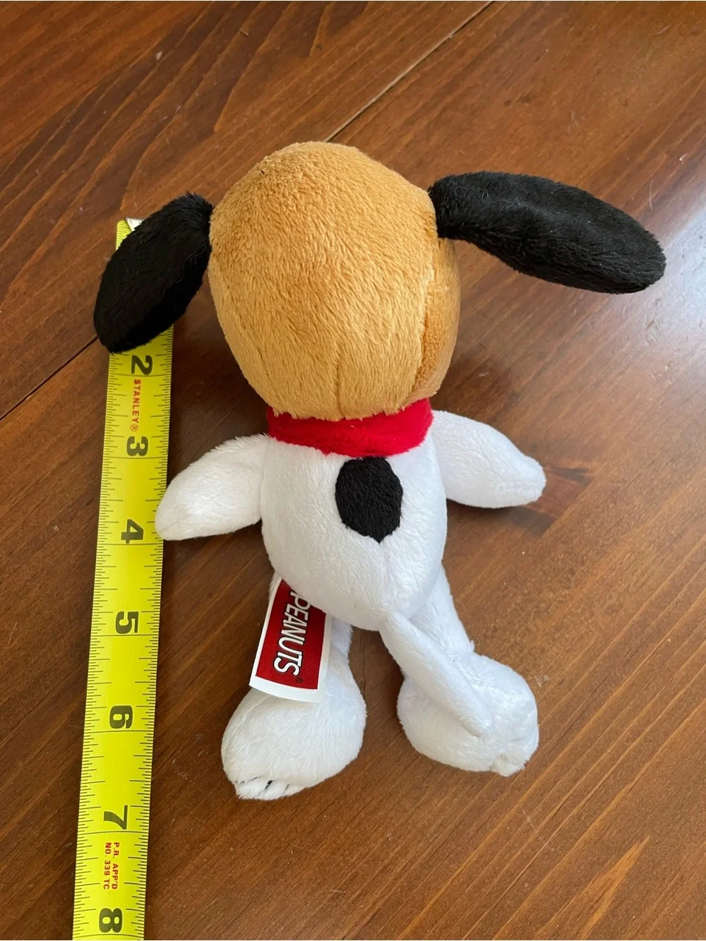 New Small Snoopy Plush Dog Toy with Red Scarf & Squeaker